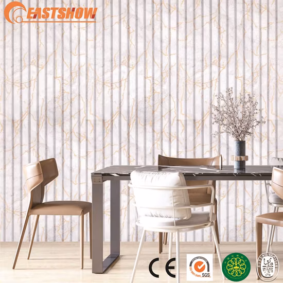 Carta da parati moderna minimalista con texture 3D e strisce verticali ondulate e curve per la camera da letto